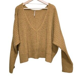 Free People Alpaca Moonbeam V-Neck Sweater